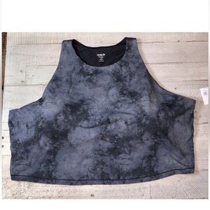 Old Navy Active Powerchill Light Support Go Dry Crop Tye Dye Built In Bra 4X